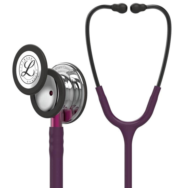 Classic III Stem-Edition von Littmann - Stethoskop in Gebrauchsposition dargestellt, ideal für Mediziner - Med-Praxisbedarf