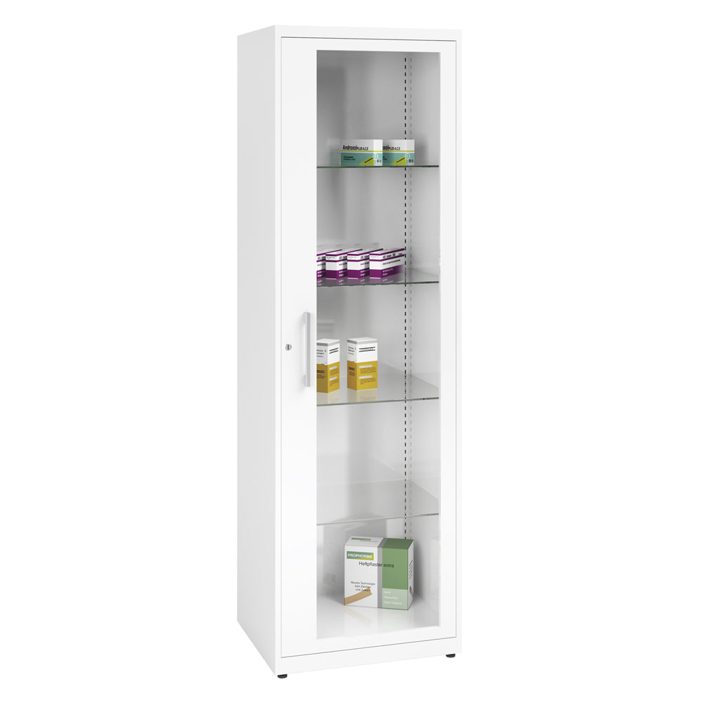 Verbandstoff- und Medikamentenschrank | schmal weiß (RAL 9010) | günstig kaufen