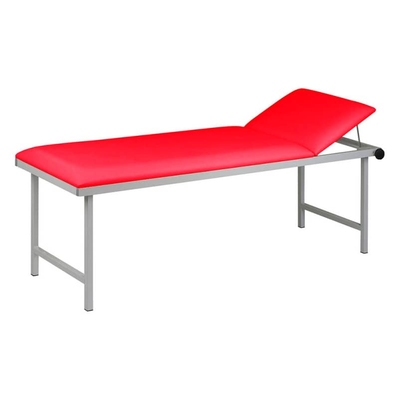 Edelstahl-Untersuchungsliege - antimagnetisch, höhenverstellbar mit Fußabstützung - Med-Praxisbedarf