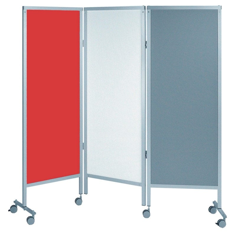 Paravent mit Rollen und Whiteboard - kombinierter Sichtschutz und Notizfläche, mobil - Med-Praxisbedarf