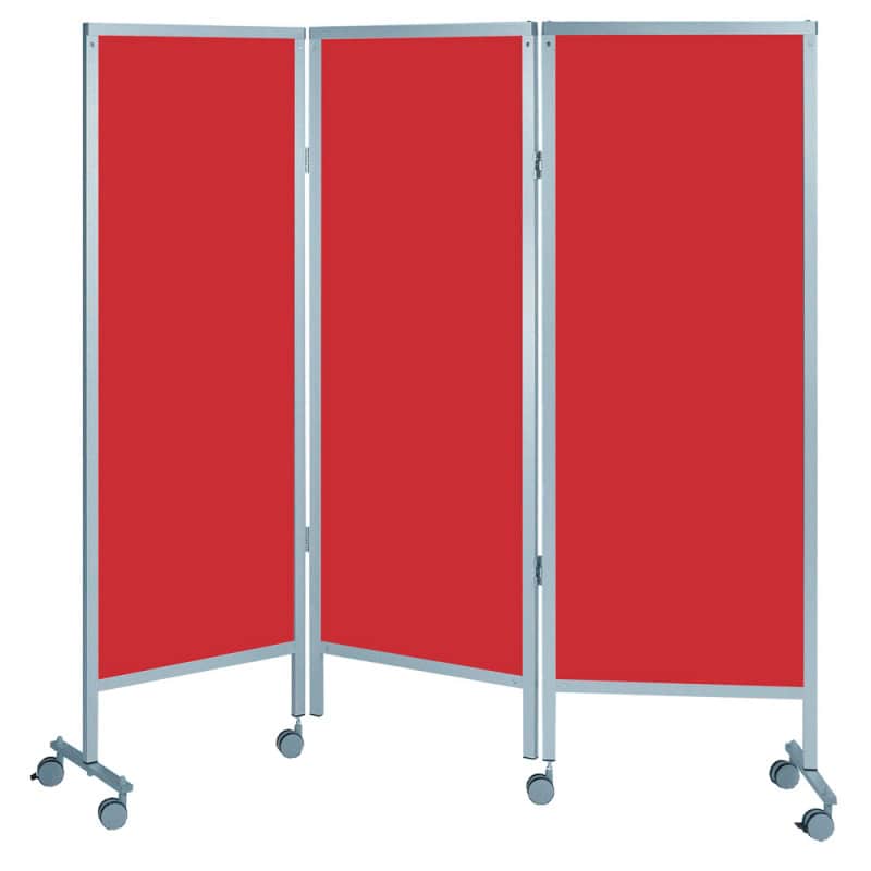 Rollen-Paravent 2-flügelig in Beige - für flexible Raumgestaltung in Praxen - Med-Praxisbedarf
