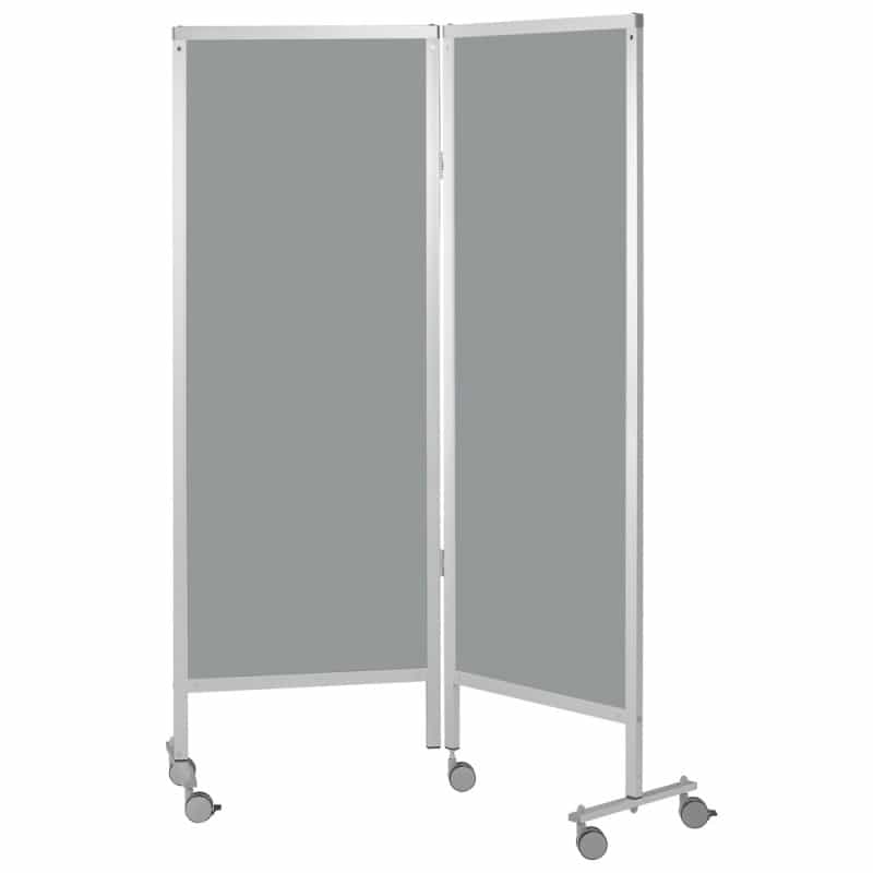 Paravent mit Rollen und Stoffbespannung - Sichtschutz in Beige, leicht zu reinigen - Med-Praxisbedarf von AGA