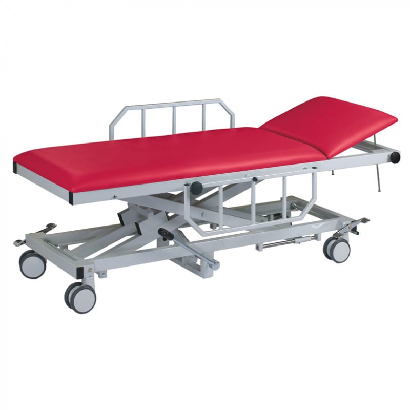 Patiententransportliege mit hydraulischer Fußpumpe - einfache Höhenverstellung für den Transport - Med-Praxisbedarf
