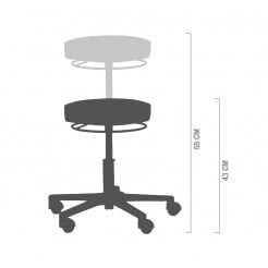 Praxis-Drehhocker mit Ringauslösung Drehfunktion - ergonomischer Hocker für Behandlungsraum - Med-Praxisbedarf