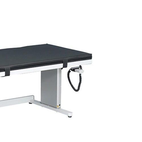 Detailansicht Röntgentisch Power Lift - zeigt die stabile Tischplatte und das Gestell - Med-Praxisbedarf
