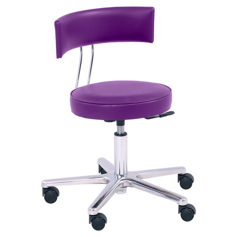 Spezial-Drehstuhl mit Sitzneigung - ergonomischer Stuhl für Arztpraxen, grau mit Rollen - Med-Praxisbedarf
