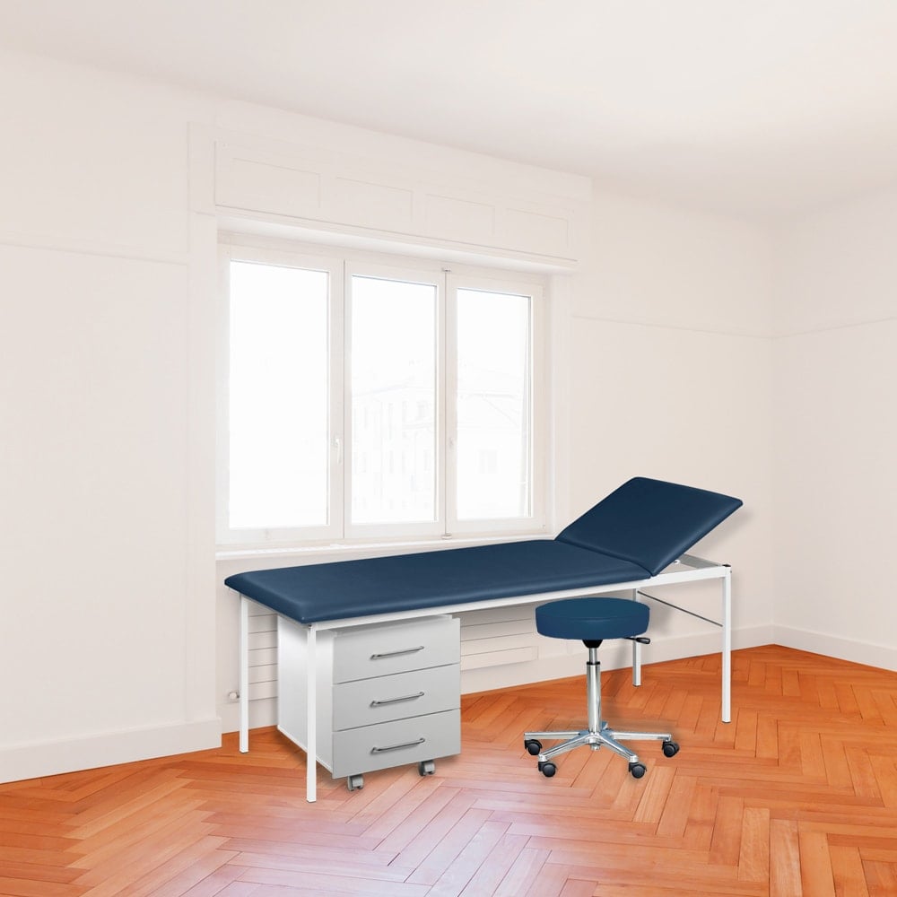 AGA Untersuchungsliege im Paket - mit Untersatz, platzsparende Praxis-Lösung - Med-Praxisbedarf