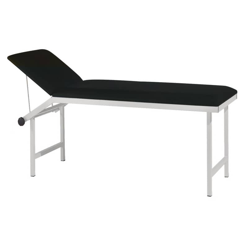 Untersuchungsliege mit Kopftieflagerung - Nahaufnahme der stabilen Armlehnen und Sicherheitskanten - Med-Praxisbedarf