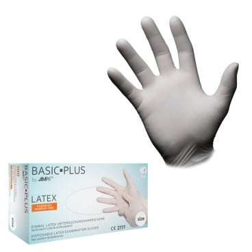 BASIC-PLUS Latexhandschuhe in Großpackung - Medizinprodukt für Klinik und Pflege - Med-Praxisbedarf