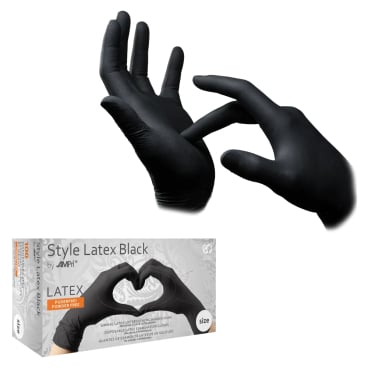 Style Latex Black Einmalhandschuhe - puderfrei, schwarz, für sicheren Griff - Med-Praxisbedarf