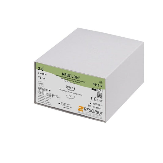 Resorba RESOLON Nahtmaterial - Packung mit 36 Nadel-Faden-Kombinationen - Med-Praxisbedarf