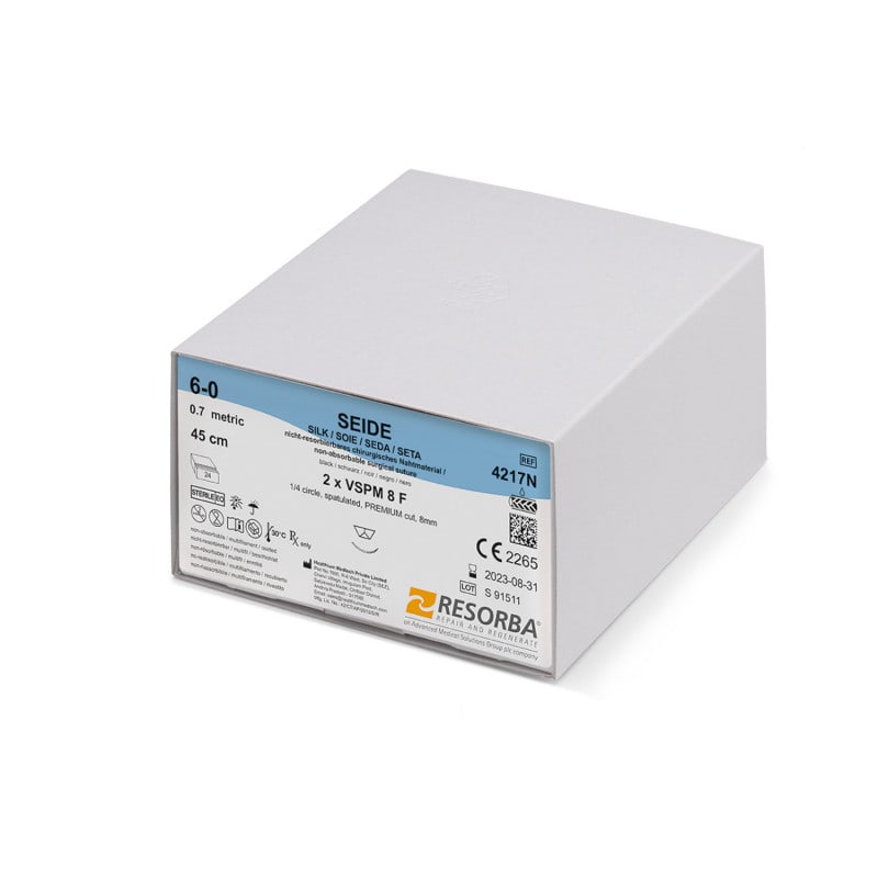 Resorba Naht SCHWARZE SEIDE - schwarzes chirurgisches Nahtmaterial, knüpffreundlich - Med-Praxisbedarf