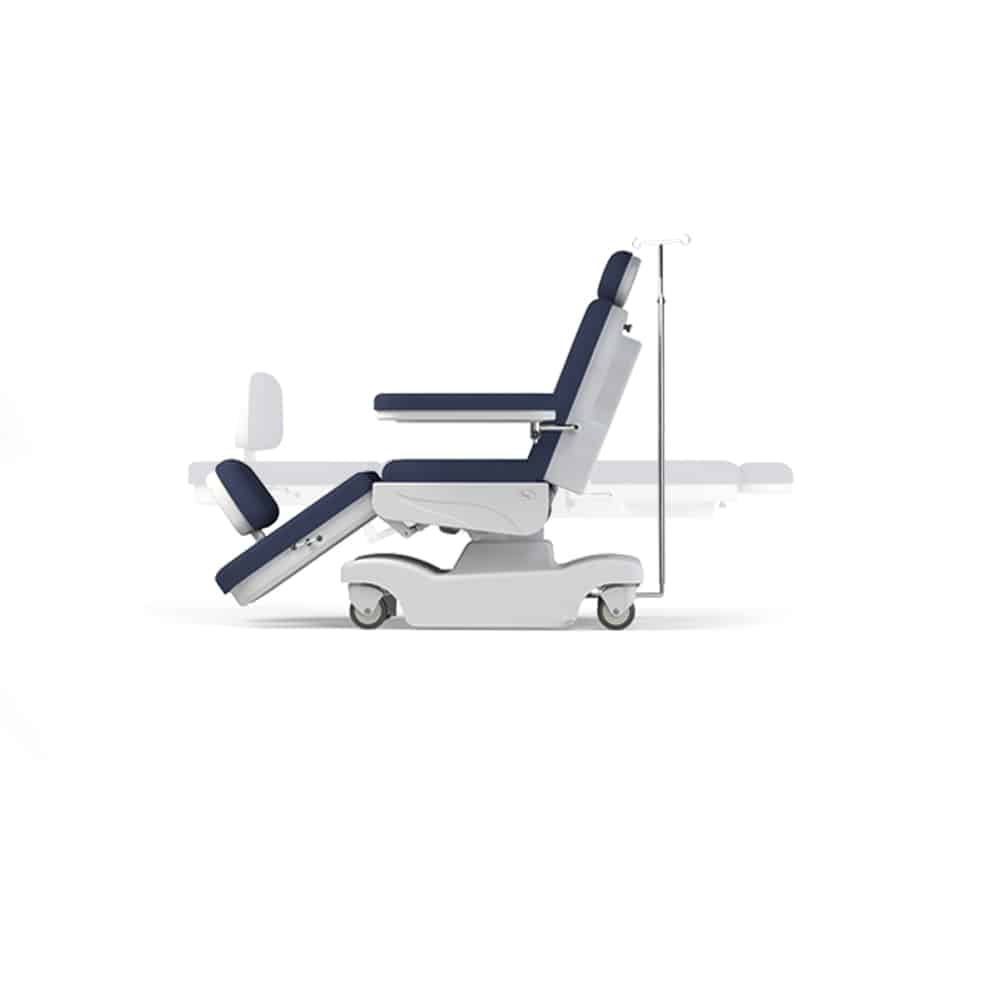 Behandlungsstuhl PANAMERA von ARSIMED in Seitenansicht - zeigt ergonomische Form und Polsterung - Med-Praxisbedarf