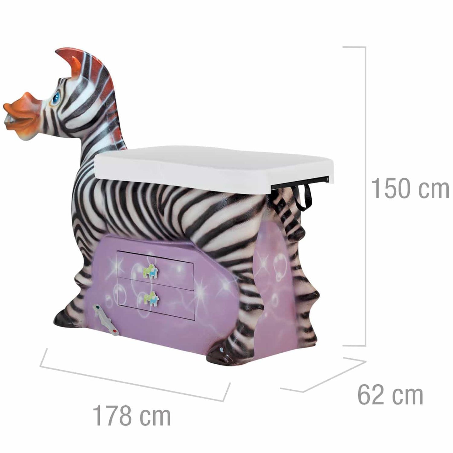 Untersuchungstisch Kinder Zebra von ARSIMED - fröhliches Tierdesign für pädiatrische Praxis - Med-Praxisbedarf