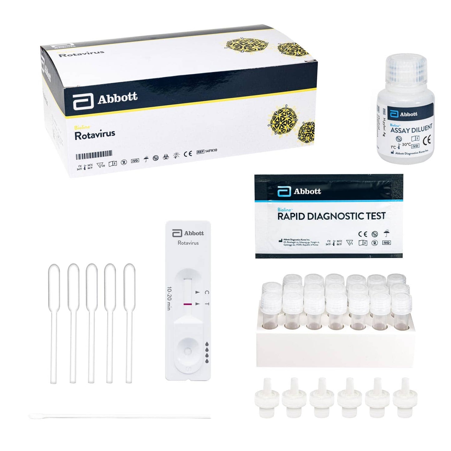 Schnelltest für Rotavirus-Antigene - Bioline Testkit von Abbott zur Früherkennung - Med-Praxisbedarf