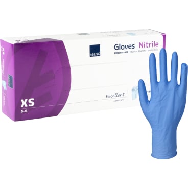 ABENA Excellent Nitrilhandschuhe blau - extra lange Handschuhe für Pflege und Behandlung - Med-Praxisbedarf