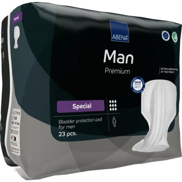 Inkontinenzeinlagen ABENA Man Premium Special - anatomische Passform für Männer, weiß - Med-Praxisbedarf