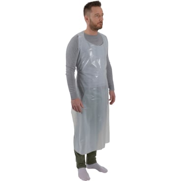 Einwegschürze weiß LDPE 25μm - ABENA Thor Schürze für Arztpraxen und Hygienebereiche - Med-Praxisbedarf