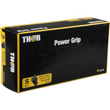 Thor Einmalhandschuhe schwarz Power Grip - Zuverlässiger Schutz in Klinik und Praxis - Med-Praxisbedarf