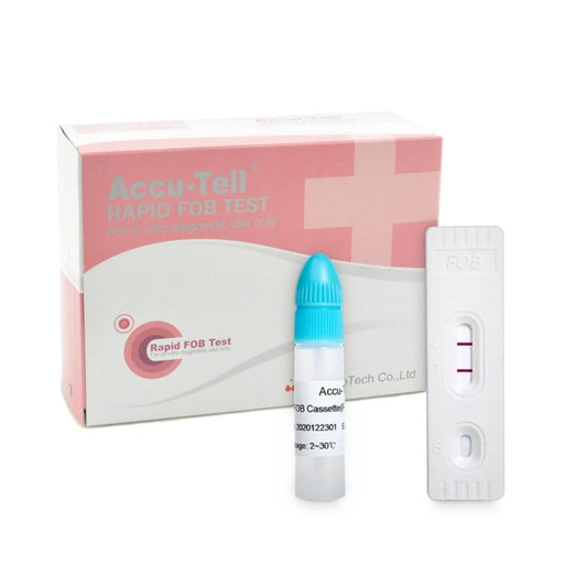 Accu-Tell FOB-Schnelltest okkultes Blut - 20 Testkassetten für Stuhlproben, humanes Hämoglobin - Med-Praxisbedarf