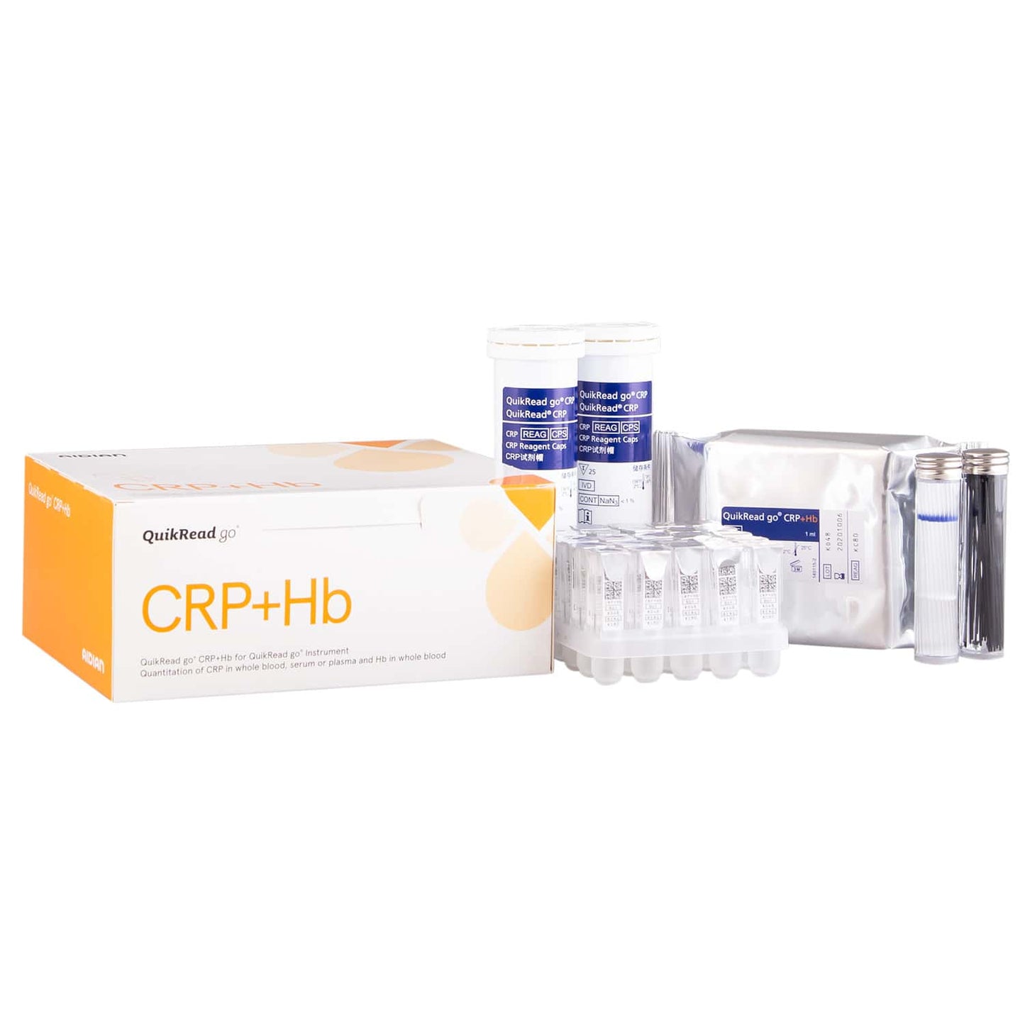 CRP+Hb Test-Kit für QuikRead go - quantitative Messung von Entzündungswerten - Med-Praxisbedarf