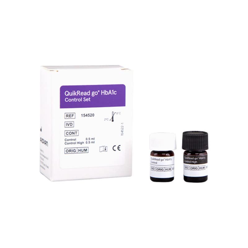 QuikRead go HbA1c Qualitätskontroll-Set - mit zwei Kontrolllösungen für Test-Kits - Med-Praxisbedarf