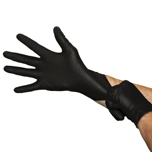 High Grip Nitril-Handschuhe von Ampri - volltexturierte Handinnenfläche für sicheren Halt - Med-Praxisbedarf