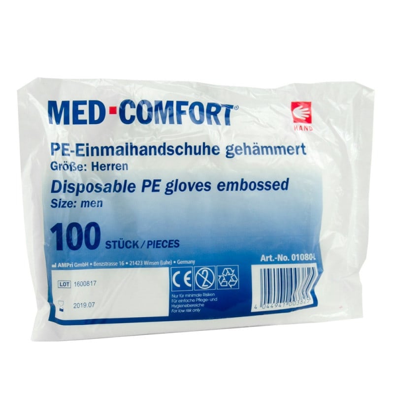 PE-Handschuhe Einmalhandschuhe aus Polyethylen - robust für Reinigung und Pflege in medizinischen Einrichtungen - Med-Prax...