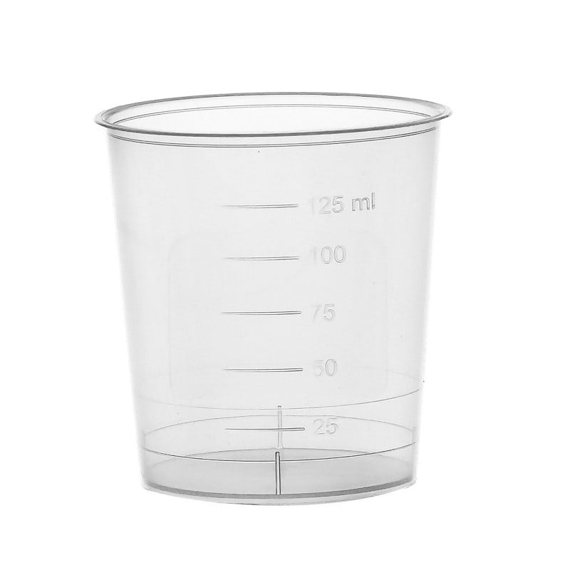 Urinbecher ohne Deckel von Ampri - aus robustem PP, Klasse A, Einwegprodukt - Med-Praxisbedarf