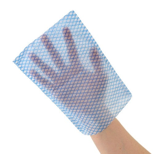 Genähte Waschhandschuhe 100 Stück - Größe 15,5x22 cm von Ampri, einzeln verpackt - Med-Praxisbedarf