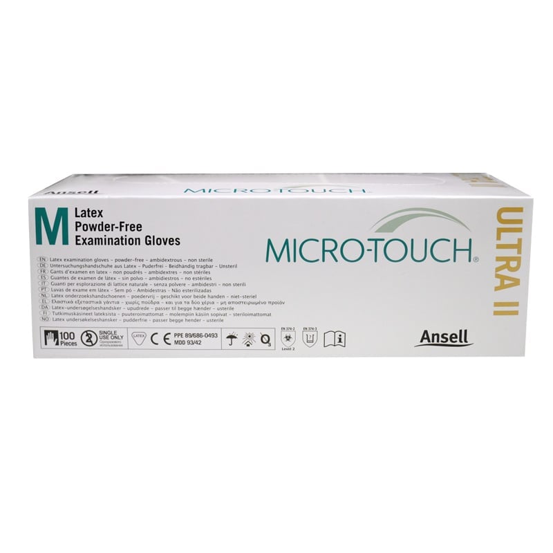 Latex Untersuchungshandschuhe Micro-Touch Ultra II - für medizinische Anwendungen, hohe Sensibilität - Med-Praxisbedarf