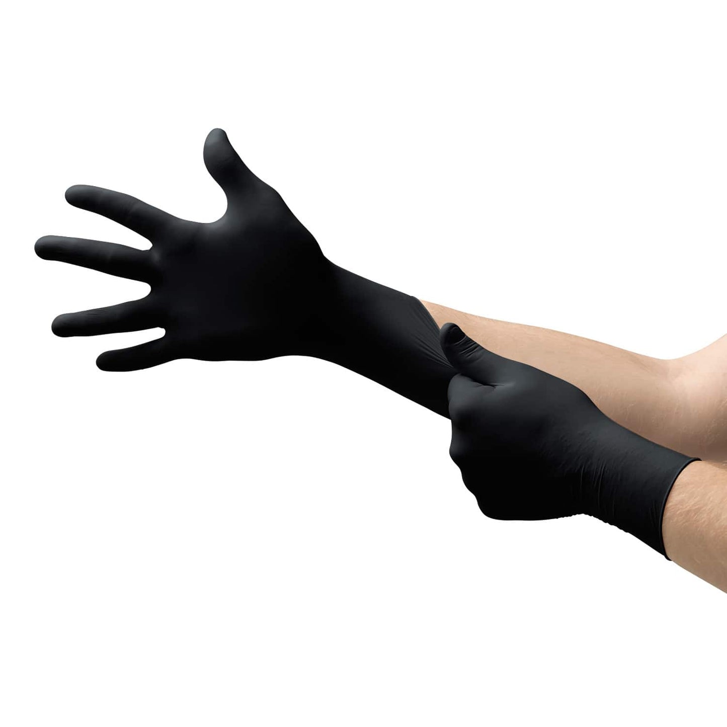 Schwarze Nitrilhandschuhe Midknight Touch - dünn für hohe Fingerfertigkeit, puderfrei - Med-Praxisbedarf