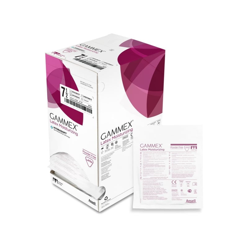 Gammex Latex Moisturizing Handschuhe - mit Glycerin und Dimeticon für Feuchtigkeit - Med-Praxisbedarf