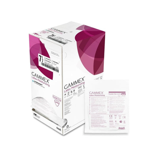 Gammex Latex Moisturizing Handschuhe - mit Glycerin und Dimeticon für Feuchtigkeit - Med-Praxisbedarf
