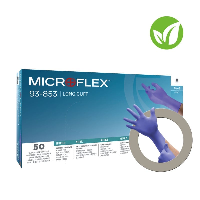 MICROFLEX 93-853 Medizinhandschuhe - für Fachpersonal, Ersthelfer und Labor, Chemikalienschutz - Med-Praxisbedarf