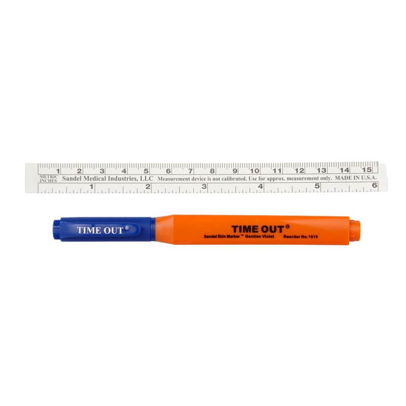 Sandel TIME OUT Hautmarker blau - Hautstift für präoperative Markierung, einzeln verpackt - Med-Praxisbedarf