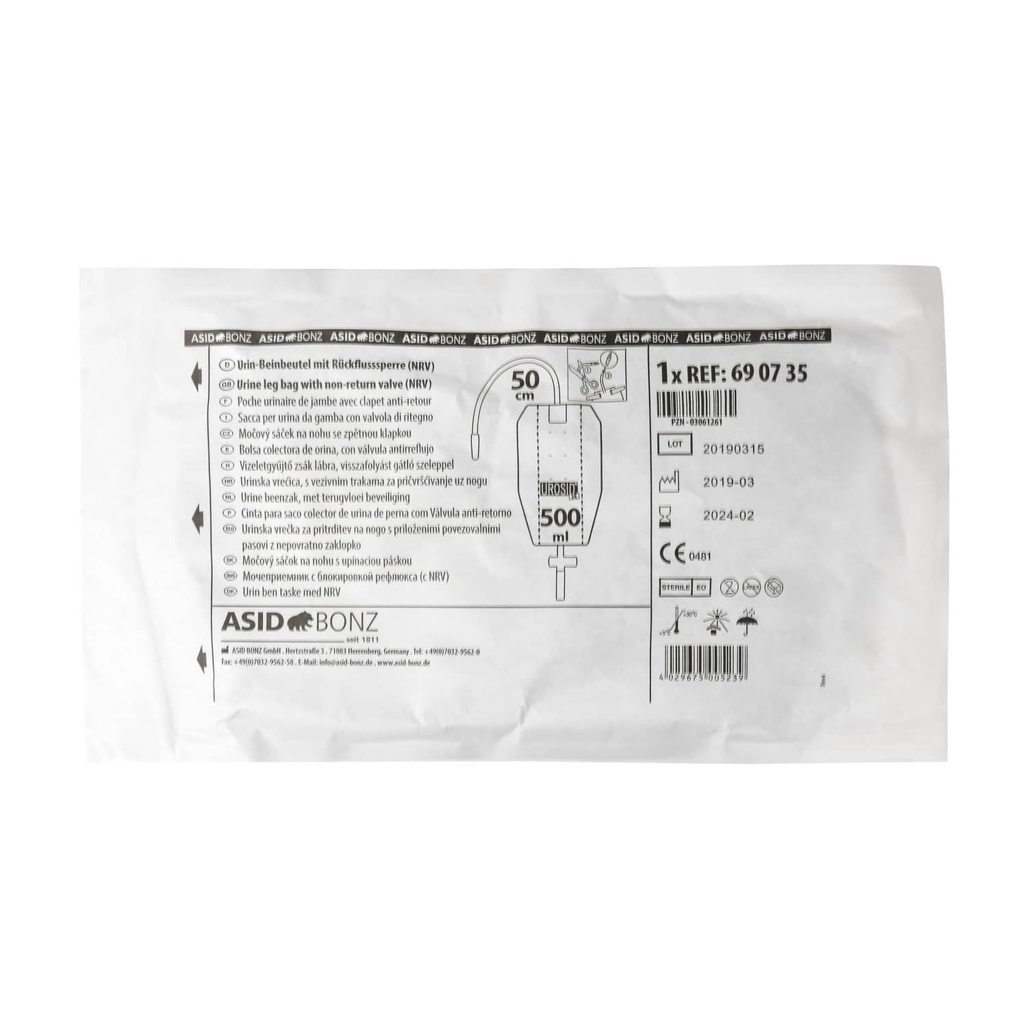 Dreikammer-Beinbeutel Urosid 3K - Details Aufbau und Verschluss, medizinisches Drainagesystem - Med-Praxisbedarf
