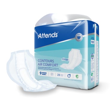 Attends Contours Air Comfort Inkontinenzvorlage - anatomisch geformt für mittlere bis starke Inkontinenz - Med-Praxisbedarf