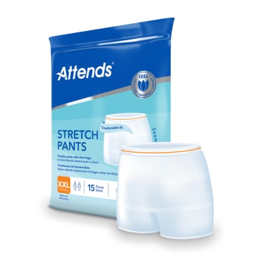 Attends Fixierhose Stretch Pants - elastische Fixierhose mit Beinansatz in Grau - Med-Praxisbedarf