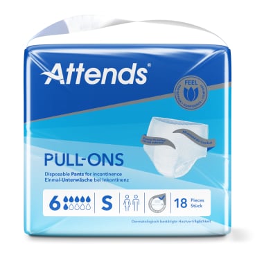 Attends Inkontinenzhose Pull-Ons 6 Detailansicht - elastische Bündchen, diskrete Einmal-Unterhose - Med-Praxisbedarf