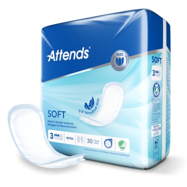 Attends Soft 3 Extra Inkontinenzeinlagen - für leichte bis mittlere Blasenschwäche, diskret - Med-Praxisbedarf