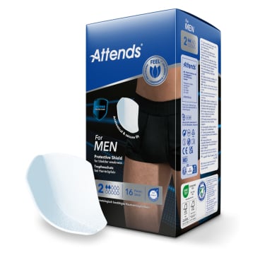 Attends for men Shield Einlagen Produktdetail - zuverlässiger Schutz bei leichter Inkontinenz für Männer - Med-Praxisbedarf