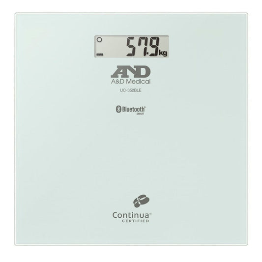 Digitale Bluetooth-Personenwaage aus Glas UC-352BLE - von A&D Instruments - Med-Praxisbedarf