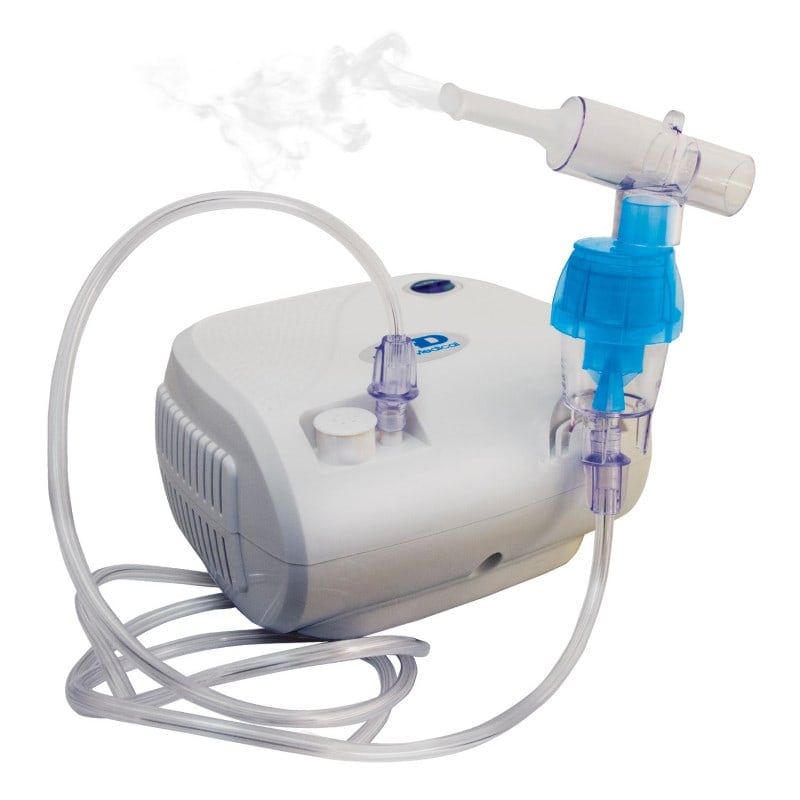 Kompressor-Inhalationsgerät UN-014 in weiß - mit Vernebler und Mundstück für Atemwegserkrankungen - Med-Praxisbedarf