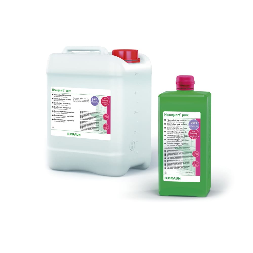 Hexaquart pure Flächendesinfektion - Konzentrat für Reinigung und Desinfektion von Oberflächen - Med-Praxisbedarf