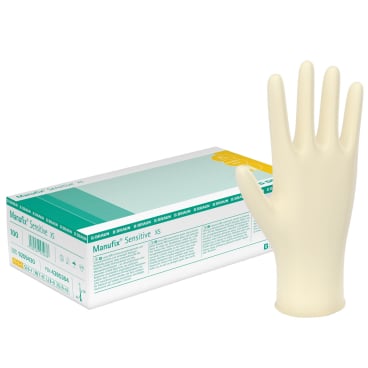 Manufix Sensitive Einmalhandschuhe - hochelastischer Naturlatex, Untersuchungshandschuhe - Med-Praxisbedarf
