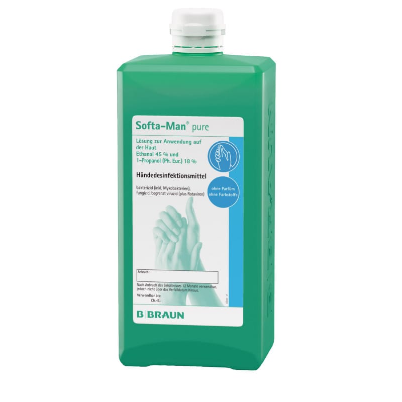 Desinfektionsmittel Softa Man pure von B. Braun - klinisch getestet, rückfettend - Med-Praxisbedarf