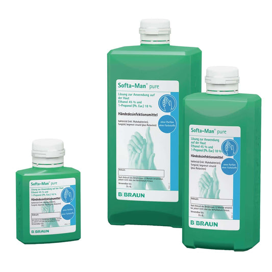 Händedesinfektion B. Braun Softa Man pure - für sensible Haut, ohne Duft- und Farbstoffe - Med-Praxisbedarf