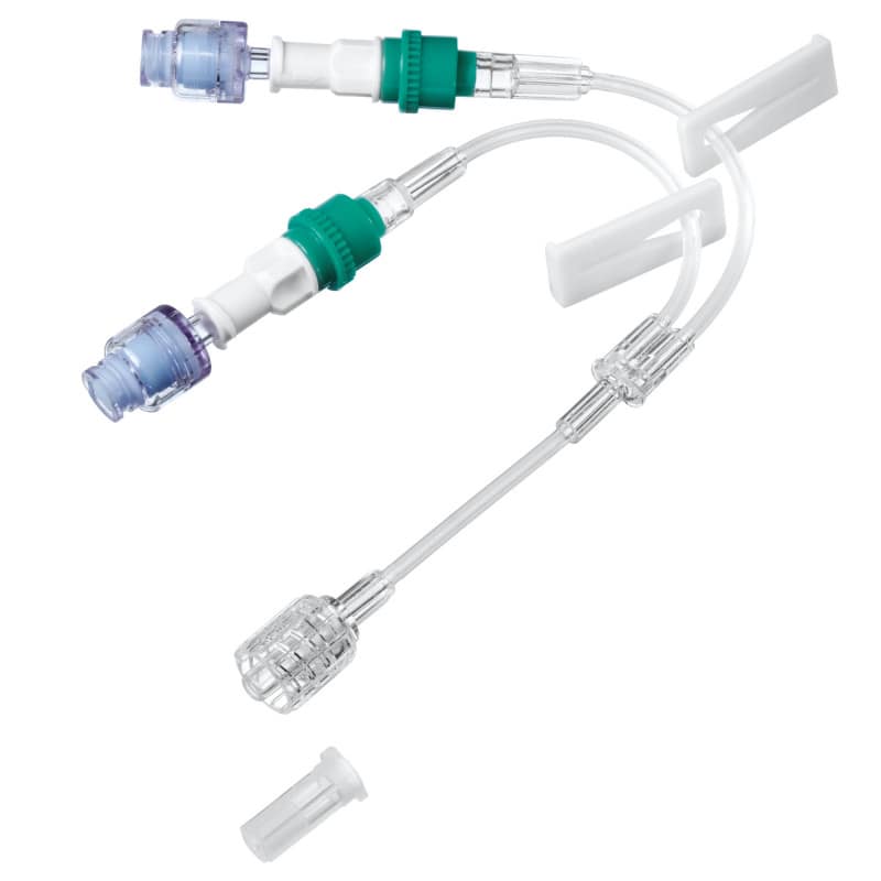 Safeflow Y-Set in klinischer Anwendung - Demonstrationsaufbau für medizinische Zugänge - Med-Praxisbedarf