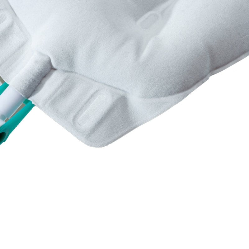 Urimed Tribag Plus Beinbeutel Detailansicht - zeigt Verschluss und Anschlüsse - Med-Praxisbedarf